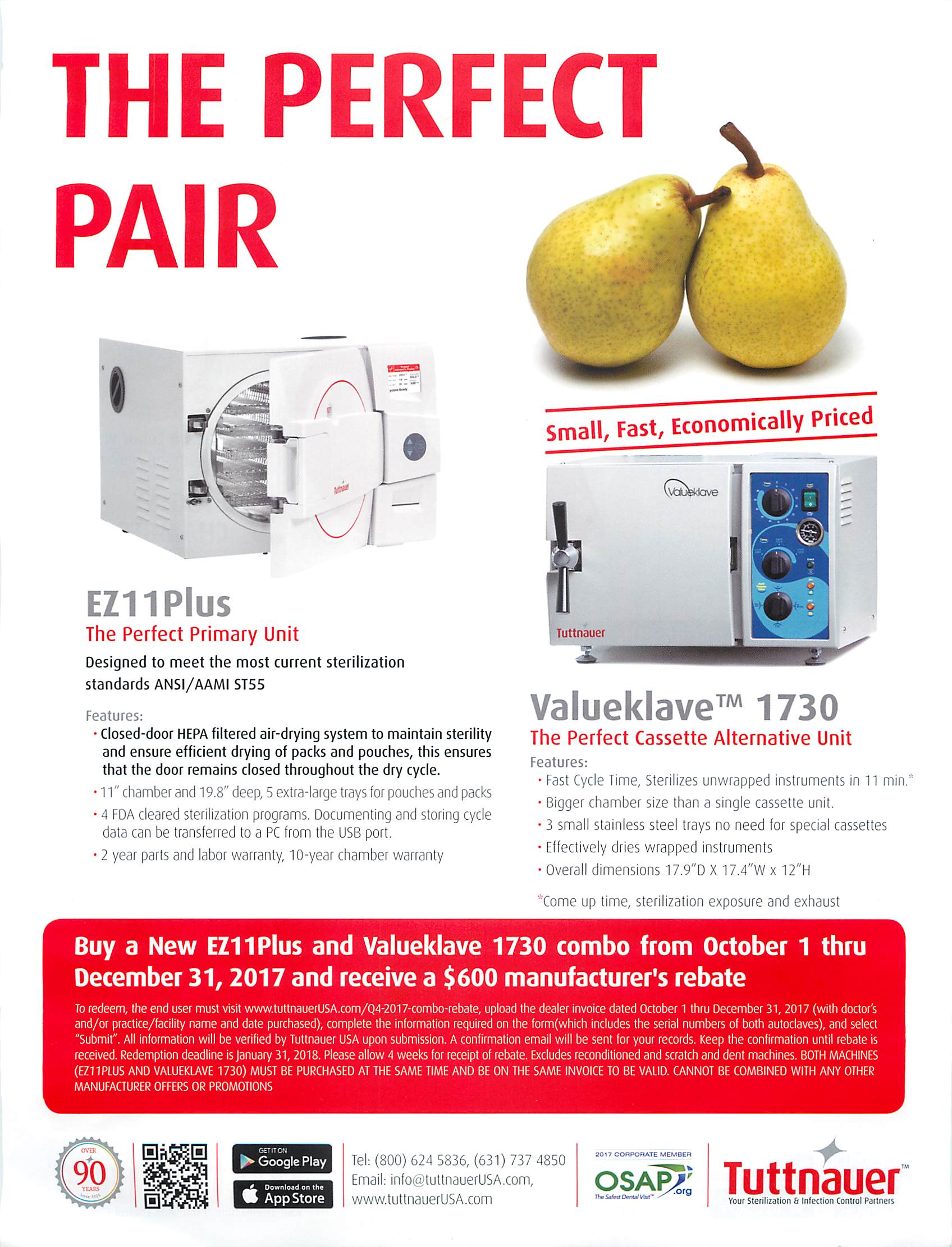 rebate on automatic autoclaves